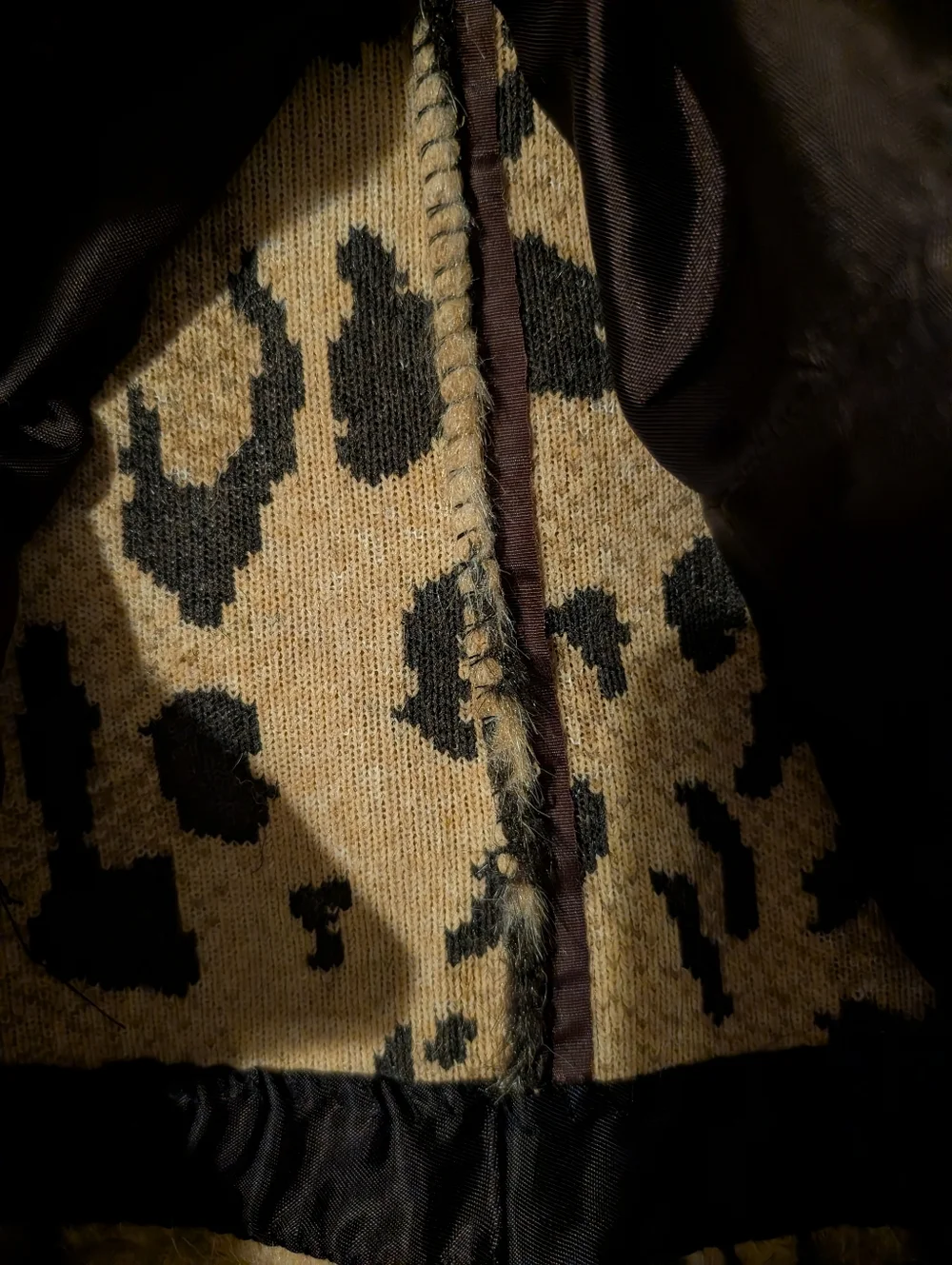 Faux Fur Leopard Car Coat Vintage? Silky Lining - Picture 15 of 16